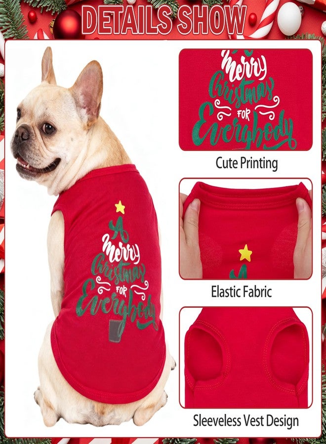 KOOLTAIL Christmas Shirts Clothes-2 Pack Dog Sleeveless Vest with Cute Printing, Soft Stretchy Breathable Cotton Pet T Shirt Apparel for Extra Small Medium Girl&Boy Dogs Puppy Cats - Image 4